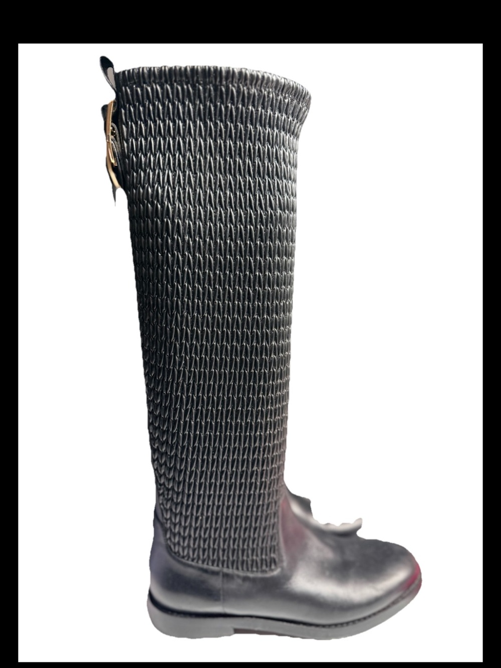 COLE HAAN Women’s Leather Lexi Grand Stretch Black Tall Boot Sz 6.5B